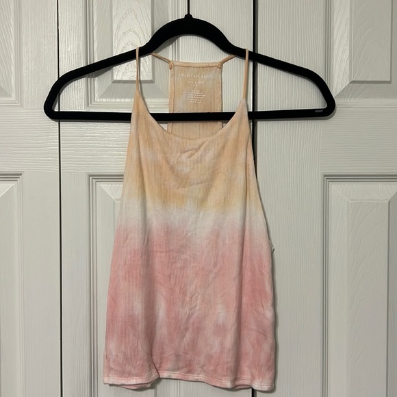 American Eagle Tye-Dye Cropped Ribbed Tank - Picture 1 of 3